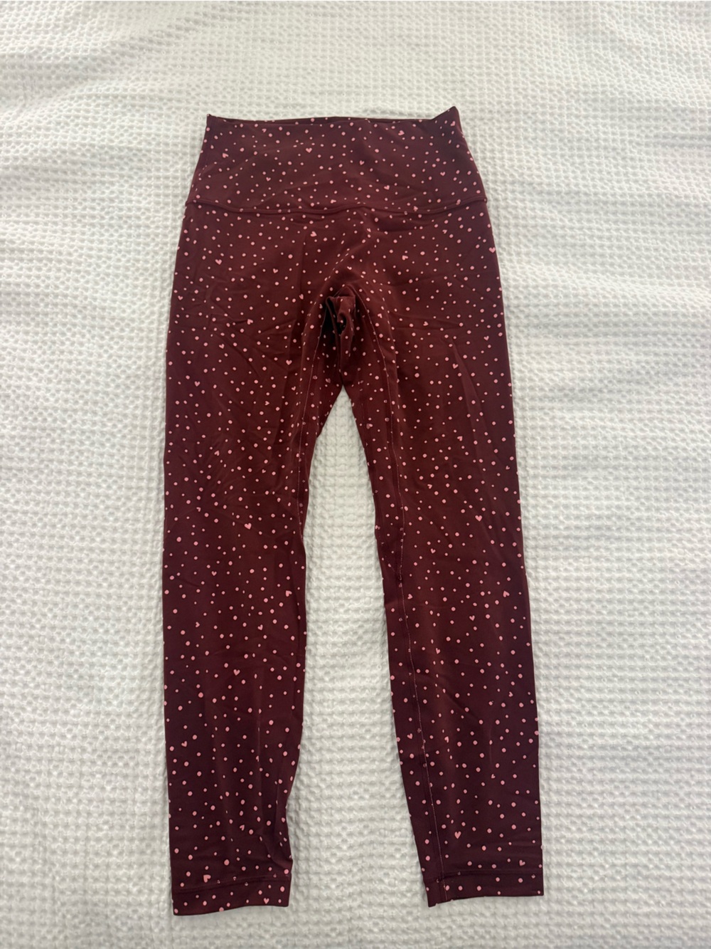 Lululemon Align No Line High Rise Pant 25" Scatter Heart Dot Burgundy